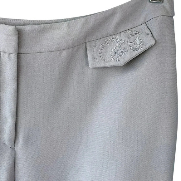 NYP Suits Vintage Embroidered Blazer Pantsuit Two Piece Set Size 14 Ash Blue - Picture 11 of 16